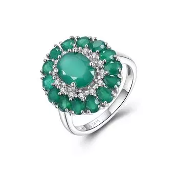 Модное потрясающее серебряное кольцо S925, натуральный зеленый агат, успокаивающий драгоценный камень, свет, роскошные украшения для женщин, помолвка, банкет, фестиваль, подарок us ring size 6# зелёный