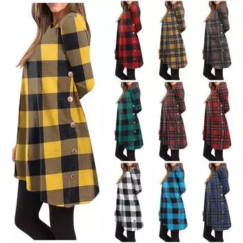 Модное повседневное платье в полоску с пуговицами Omen, платье с длинными рукавами, платье Paty XL зелёный