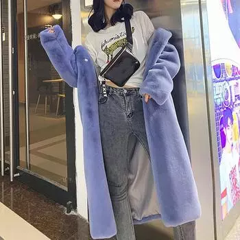 Модное повседневное женское пальто для стрижки овец, женское шерстяное пальто средней длины S