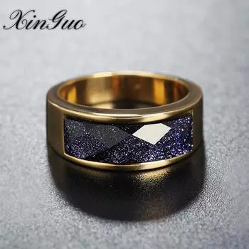 Модное простое кольцо на палец из титановой стали для мужчин и женщин с драгоценными камнями в Европе и США 6