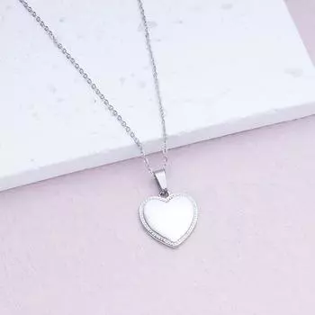 Модное простое кружевное маленькое ожерелье Love для женщин, легкое, роскошное, с подвеской в форме сердца, цепочка на ключицу серебряный