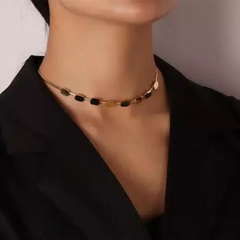 Модное простое маленькое квадратное ожерелье, новое геометрическое ожерелье, чистое красное ожерелье серебряный