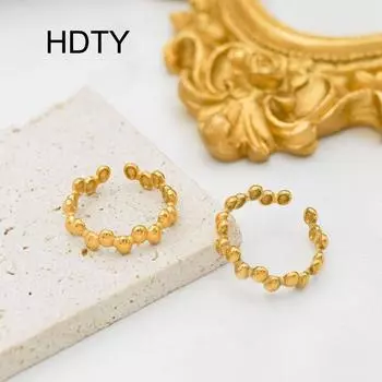 Модное простое нерегулярное открытое кольцо из титановой стали с нишевым дизайном, овальное сращивание, 18-каратное золотое кольцо Opening adjustable золотой