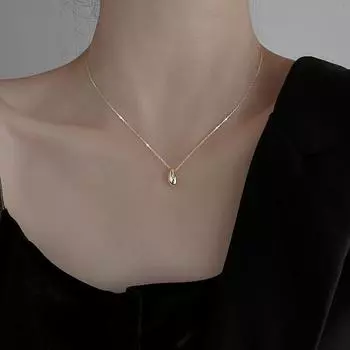 Модное простое ожерелье с подвеской в виде капли воды для женщин и девочек, ожерелье цвета: золото, серебро, цепочка на ключицу, ювелирное изделие, подарок золотой