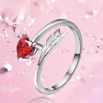 Модное простое серебряное кольцо из серебра 925 пробы в форме сердца Кольцо в форме сердца Opening is adjustable