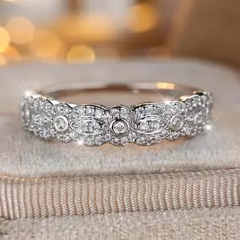 Модное простое серебряное кольцо с цирконием для женщин, обручальные кольца, аксессуары для обручального кольца, модные украшения 6 серебряный
