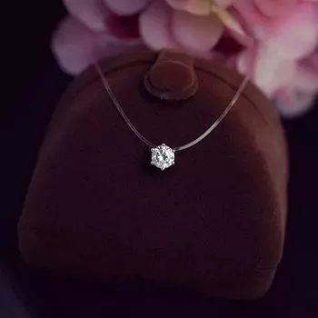 Модное прозрачное невидимое ожерелье с подвеской из циркония для женщин, новые ювелирные изделия, элегантная бижутерия, все сочетается