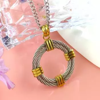 Модное ретро двойное кольцо-подвеска французское женское ожерелье