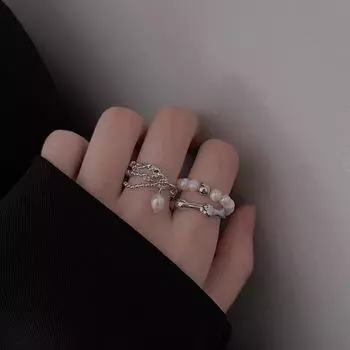 Модное ретро-кольцо с кисточкой из жемчуга для женщин Style 2, Adjustable opening