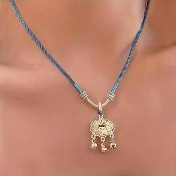 Модное ретро розовое и синее ожерелье с замком, роскошное геометрическое ожерелье ручной работы, ювелирное изделие, подарок на вечеринку