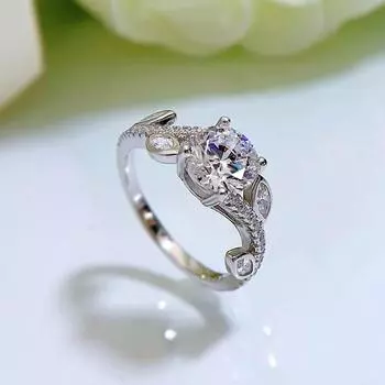 Модное роскошное кольцо из белого золота 18 карат, 1 карат, 7 мм, сапфировое кольцо из курнда, подарок на годовщину, ювелирные изделия из стерлингового серебра 925 пробы 9