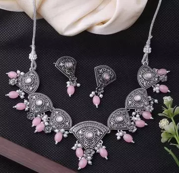 Модное серебряное оксидированное ювелирное ожерелье для женщин, ювелирные изделия премиум-качества для ЖЕНЩИН FREE SIZE