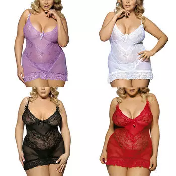 Модное сексуальное кружевное нижнее белье плюс размер нижнего белья XXL красный