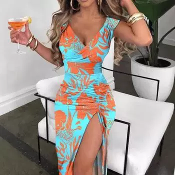 Модное сексуальное трендовое женское платье S чёрный