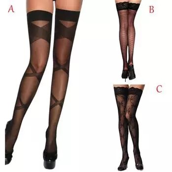 Модное сексуальное женское белье Чистая бедра, чулки, пояс для подвязки Free чёрный