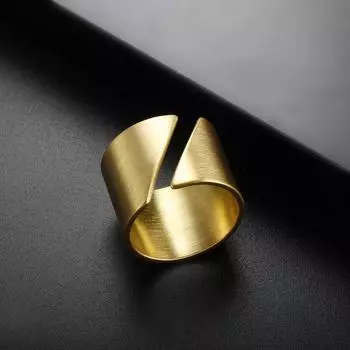 Модное широкое кольцо из нержавеющей стали для женщин, геометрические кольца на палец цвета 18-каратного золота, простые вечерние многослойные шикарные ювелирные изделия, подарок 6