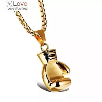 Модное симпатичное мини-ожерелье в виде боксерской перчатки, ювелирные изделия для бокса, крутая подвеска для мужчин и мальчиков 60cm