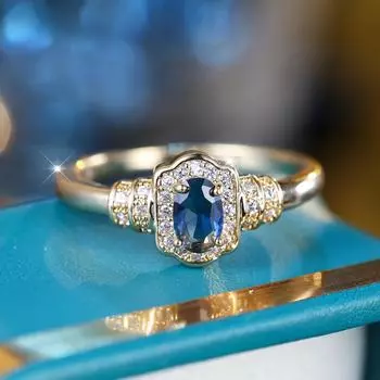 Модное синее кольцо с яйцом, кольцо с обещанием, женское обручальное кольцо, свадебное ювелирное изделие, подарок 6 синий