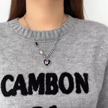 Модное сладкое ожерелье-бондаж из циркония для женщин - цепочка для свитера в холодном стиле