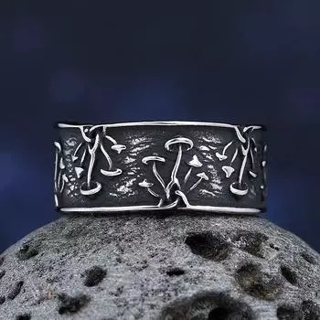 Модное стильное кольцо с грибом из нержавеющей стали, модное мужское и женское ювелирное кольцо в стиле ретро-панк, хип-хоп, мужское кольцо 7&US SIZE