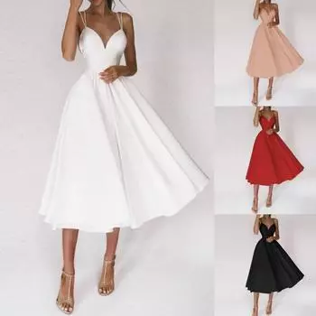 Модное свадебное платье с большим подолом для леди, платье на бретельках с большим подолом для вечеринки M красный