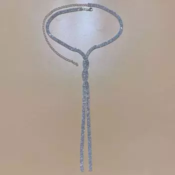 Модное сверкающее ожерелье с кисточками, европейское и американское вечернее ожерелье, ювелирное ожерелье 1 pc золотой