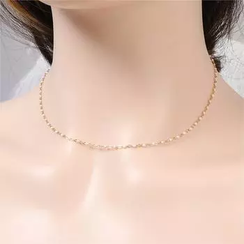 Модное, свежее и элегантное розовое эмалевое капающее глазурь-бобы, изящное женское ожерелье с простой цепочкой на ключицу