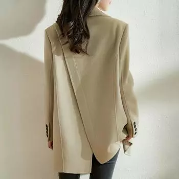 Модное свободное шерстяное пальто для женщин, осенне-зимняя длинная куртка в корейском стиле M