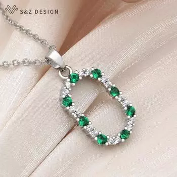 Модное темпераментное кольцевое ожерелье в форме яйца, овальное ожерелье с кубическим цирконием для женщин и девочек, повседневные аксессуары