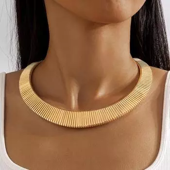 Модное темпераментное широкое простое кольцо ожерелье геометрическое ожерелье ожерелье золотой