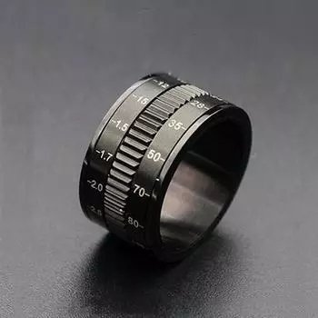 Модное титановое стальное черное вращающееся простое мужское кольцо из нержавеющей стали цифровое шестеренчатое указательное кольцо горячая распродажа 7