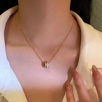Модное тонкое круглое ожерелье с подвеской в виде цепочки для женщин, оригинальный дизайн, корейская мода, ювелирные изделия, подарок 45cm золотой