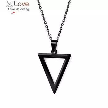 Модное треугольное ожерелье с подвеской для мужчин и женщин в стиле панк, геометрическое мужское ожерелье из нержавеющей стали