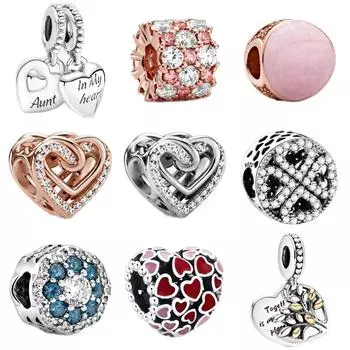 Модное украшение для тети и племянницы с разделенным сердцем, украшение из бисера, подарок, свободные бусины своими руками