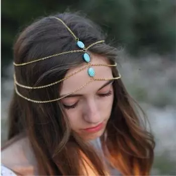Модное украшение на голову. Роскошно экзотический любовный простой обруч для волос. золотой
