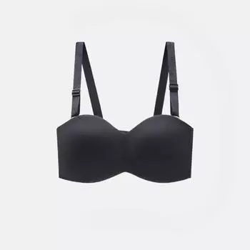 Модное ультратонкое нижнее белье без бретелек большого размера с полной чашкой, женский супер нескользящий удобный бюстгальтер без чашек 75B белый