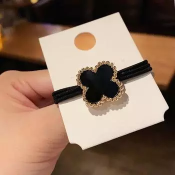 Модное унисекс-колечко для волос, простая веревка для волос, женская мода, винтажный корейский головной убор, аксессуары для волос, веревка с клевером, темперамент коричневый