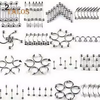 Модное унисекс многоцветное кольцо для пирсинга бровей, живота и языка, брелок 105pcs Mixed Random Style