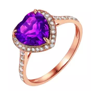 Модное универсальное обручальное кольцо с аметистовым хвостом, кольцо с бриллиантом