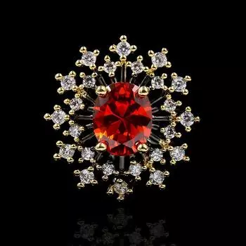 Модное ювелирное кольцо с цирконом ледяного типа Кольцо королевского синего цвета Кольцо с бриллиантом кроваво-красного цвета No. 6