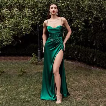 Модное вечернее сексуальное платье для женщин без рукавов, женское А-силуэтное платье с открытой спиной, элегантное женское платье с высоким разрезом, винтажное однотонное макси-платье 1205 S красный