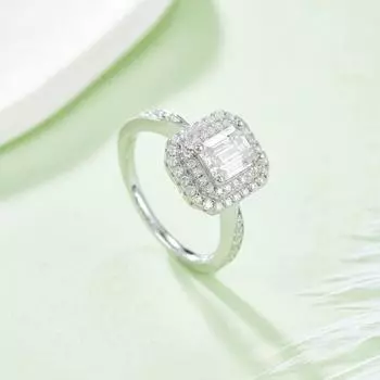 Модное винтажное цельное серебряное обручальное кольцо с изумрудом и бриллиантом муассанита огранки D изящные ювелирные изделия 9