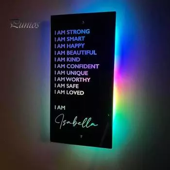 Модное водонепроницаемое изысканное светодиодное зеркало с подтверждением дизайна, светодиодное зеркало в полный рост, подарок на день матери для друзей чёрный