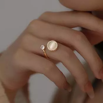 Модное вращающееся кольцо для женщин, лунный камень, циркон, свадебное кольцо, регулируемое ювелирное изделие для девочек, подарок