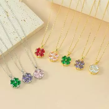 Модное высококачественное ожерелье из титановой стали с подвеской Simple Love Clover Circon, женское ожерелье