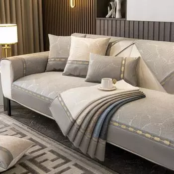 Модное жаккардовое полотенце для дивана, всесезонный универсальный чехол для секционного дивана для гостиной, противоскользящий чехол для дивана, не весь комплект 70x70cm 1pc синий