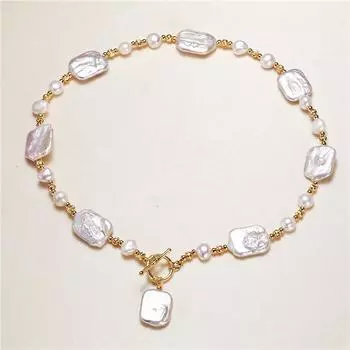 Модное жемчужное ожерелье Danshui в стиле барокко, размер жемчуга в сочетании с кулоном с пряжкой OT