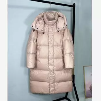 Модное женское длинное хлопковое пальто, свободное и утолщенное, выше колена, куртка средней длины из плотного хлопка M хаки