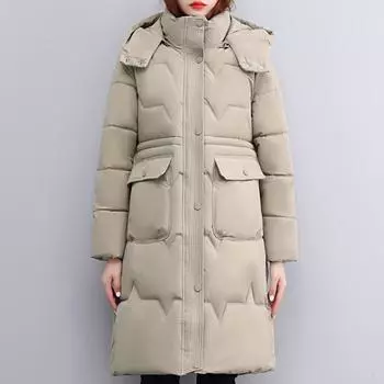 Модное женское длинное пальто зимние женские куртки с капюшоном элегантные свободные толстые теплые женские парки с длинным рукавом пальто XL чёрный