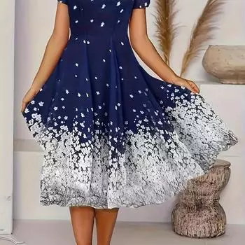 Модное женское длинное платье, повседневное платье с коротким рукавом на весну и лето, женская одежда L зелёный